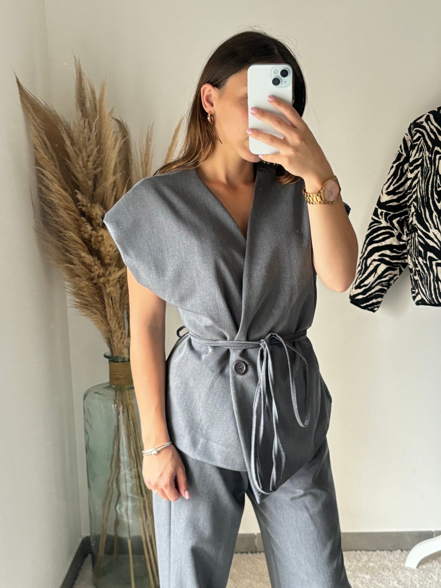 Ensemble coupe kimono gris