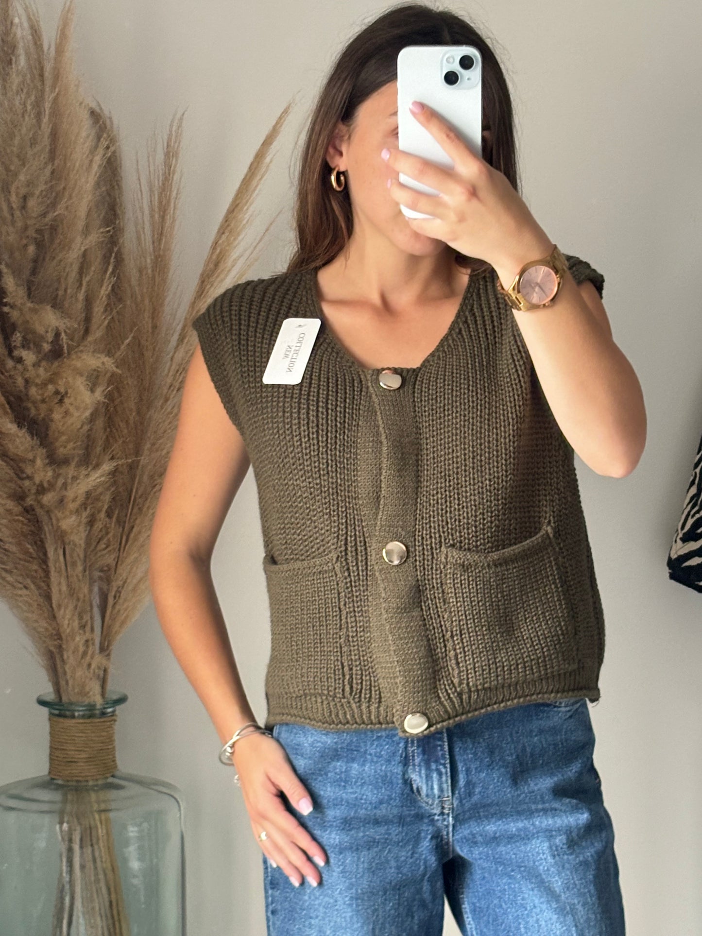 Gilet sans manche « Manon » kaki