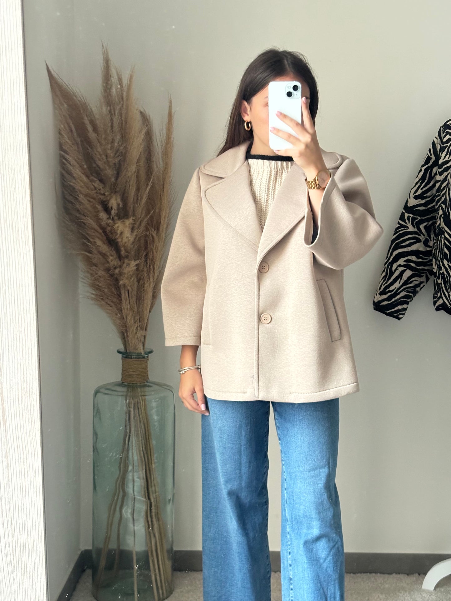 Manteau court beige