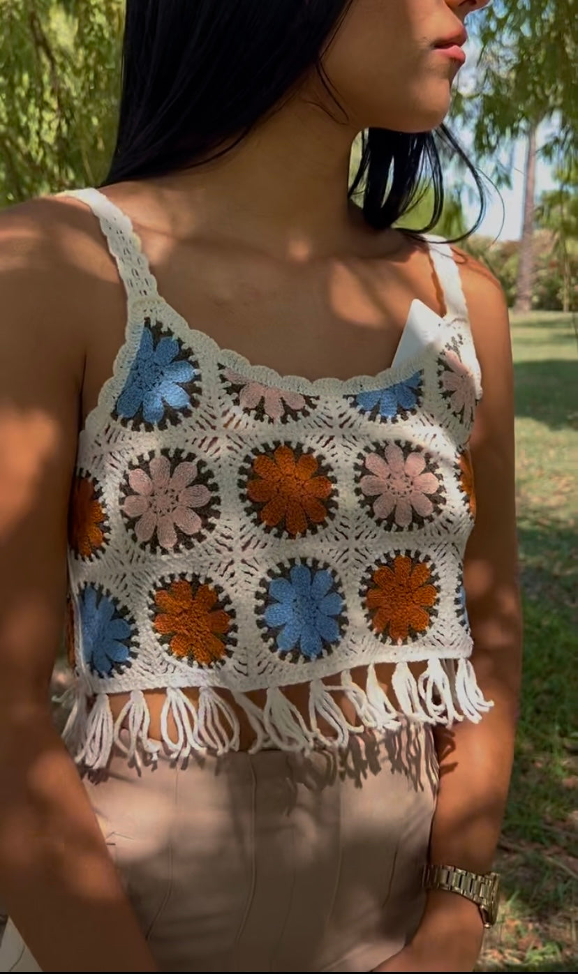 Top crochet été