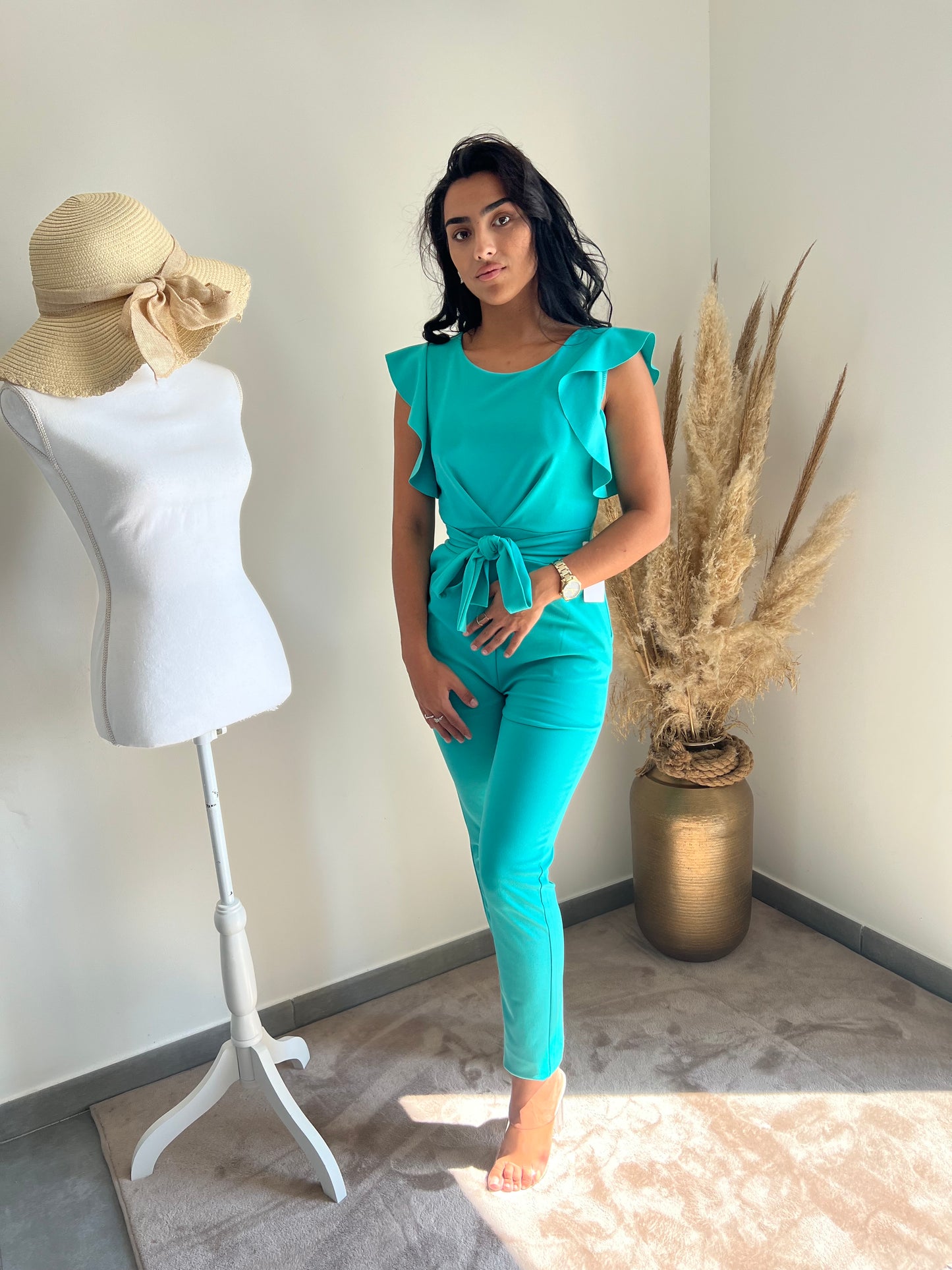 Combinaison élégante bleu turquoise