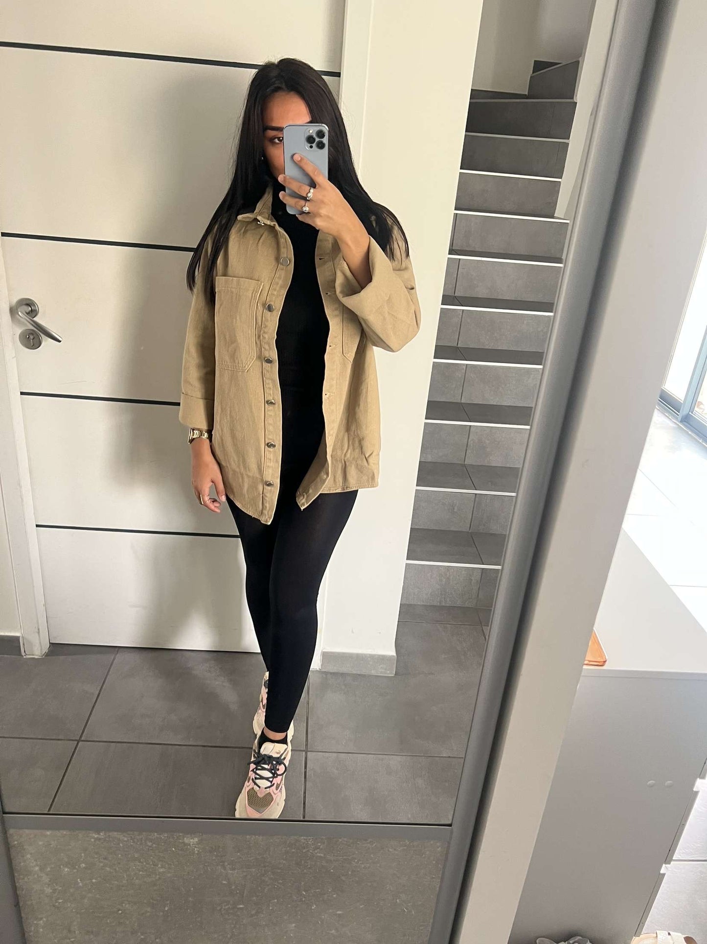 Veste chemise beige